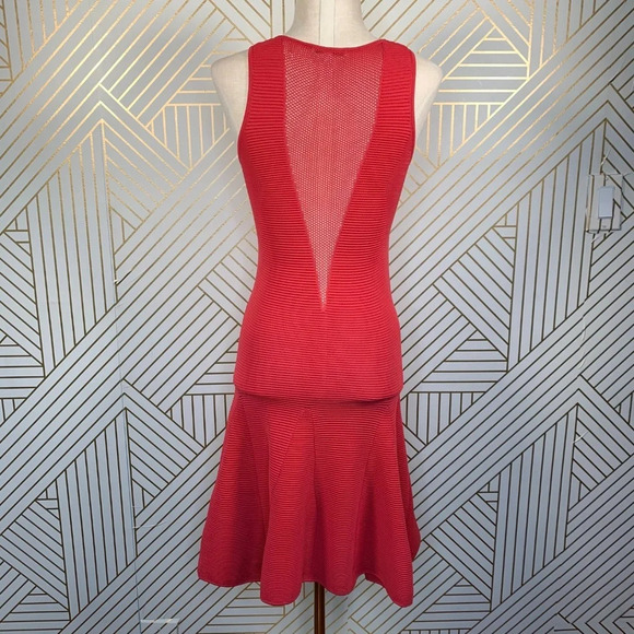 Faith Connexion Red Ottoman Knit Fit & Flare Dress - Picture 6 of 8